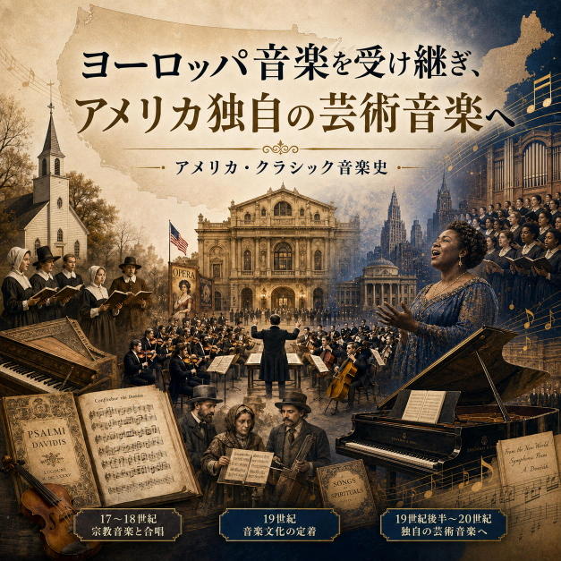 アメリカ・クラシック音楽の歴史|ヨーロッパ音楽が受け継がれ独自の芸術音楽へ
