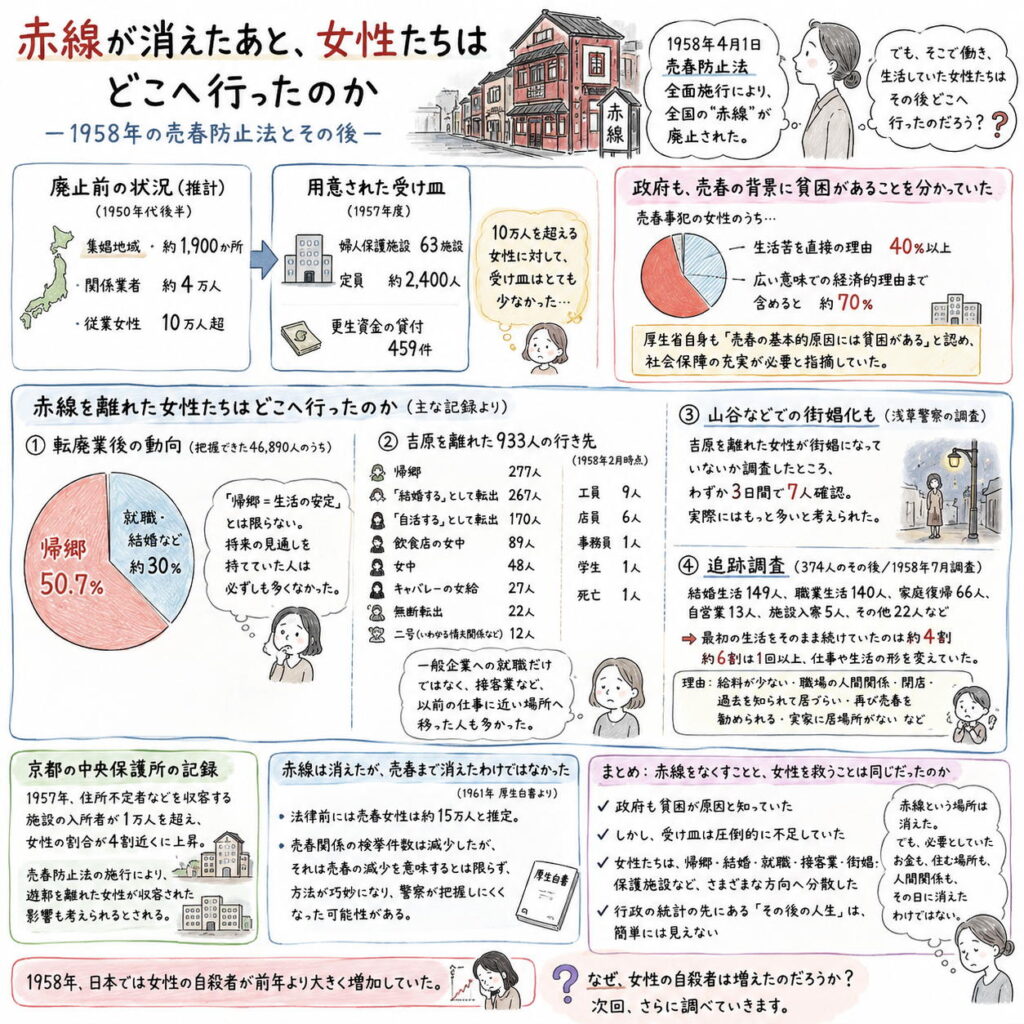 赤線廃止後、女性たちはどこへ行ったのか｜1958年売春防止法のその後